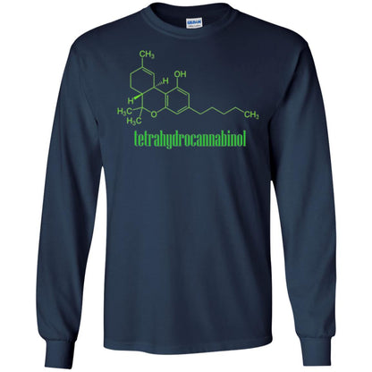 Canabis Molecule T-shirt Tetrahydrocannabinol Thc Navy
