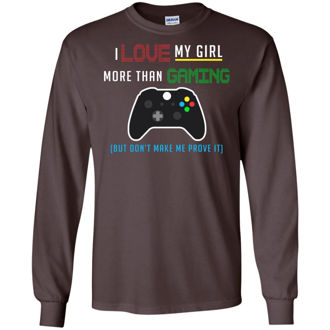 Gamer T-shirt I Love My Girl More Than Gaming Dark Chocolate