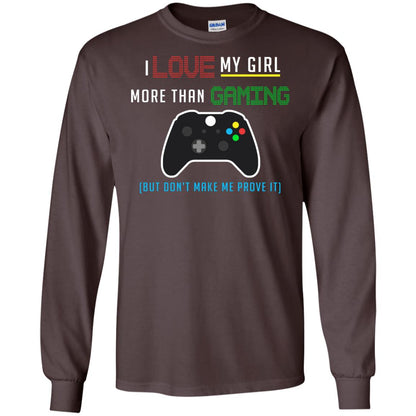 Gamer T-shirt I Love My Girl More Than Gaming Dark Chocolate