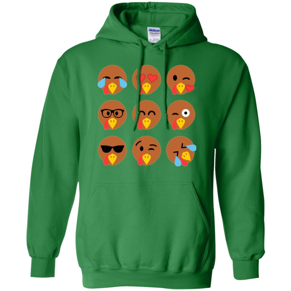 Thanksgiving T-shirt Turkey Emojis Irish Green
