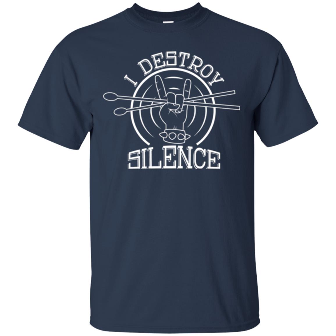 Drummer T-shirt I Destroy Silence Navy