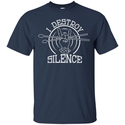 Drummer T-shirt I Destroy Silence Navy