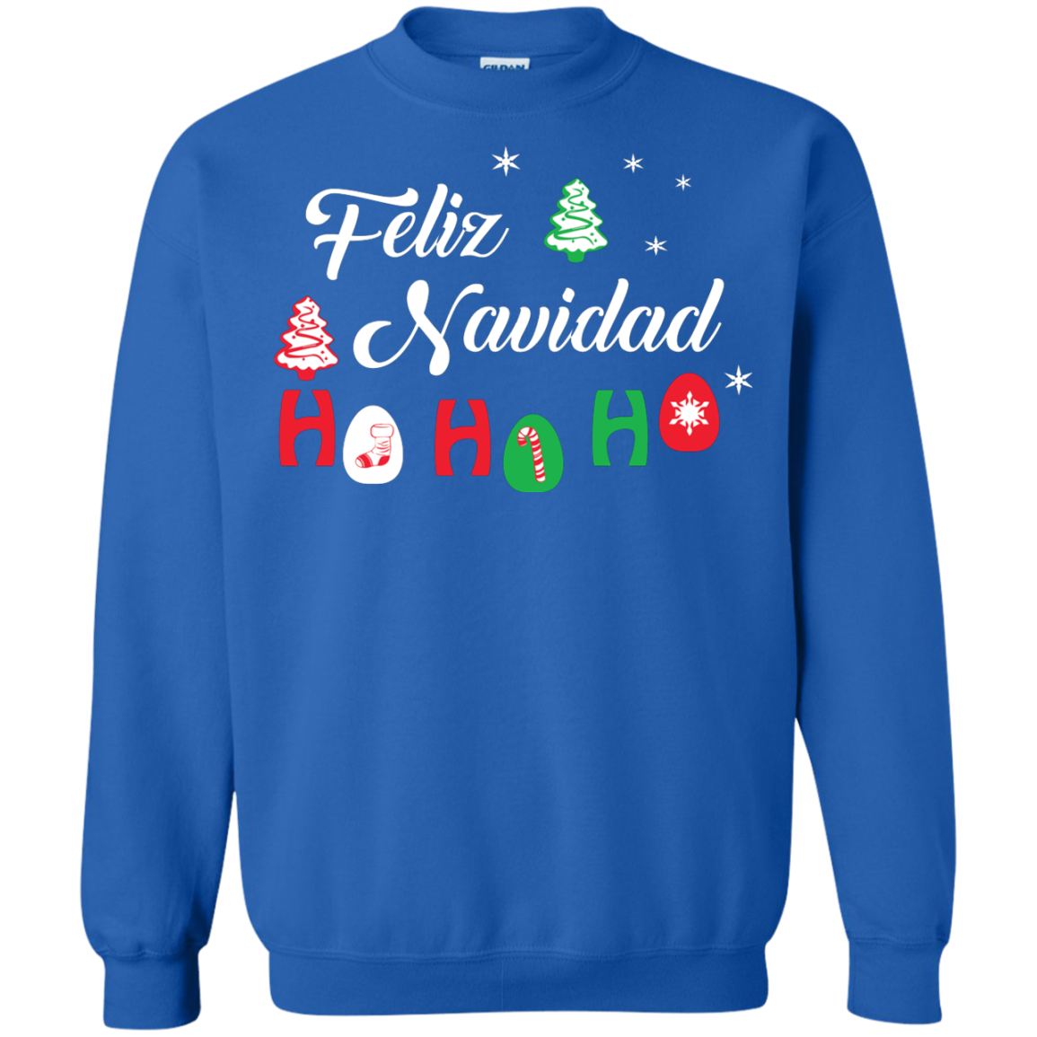 Chirstmas T-Shirt Feliz Navidad Ho Ho Ho Royal