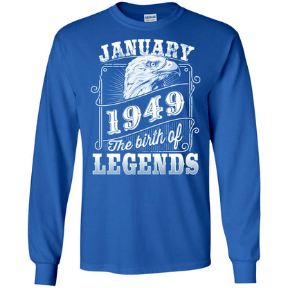 69th Birthday T-shirt January 1949 Birth Of Legend Royal