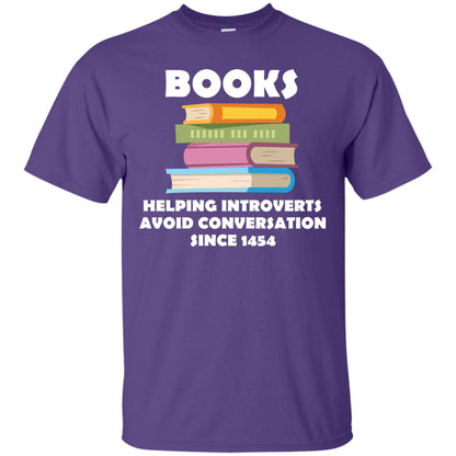 Books Helping Introverts Avoid Conversation Since 1454 Shirt Purple
