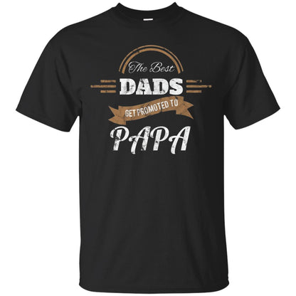 Promoted To Papa Shirt Grandpa Announcement T-shirt Black