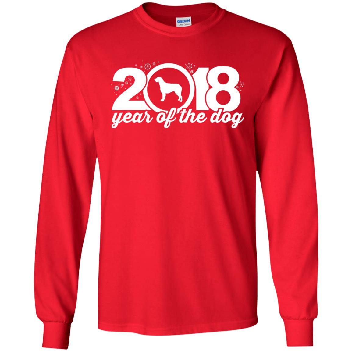 Irish Wolfhound Lover T-shirt 2018 Year Of The Dog New Year Red
