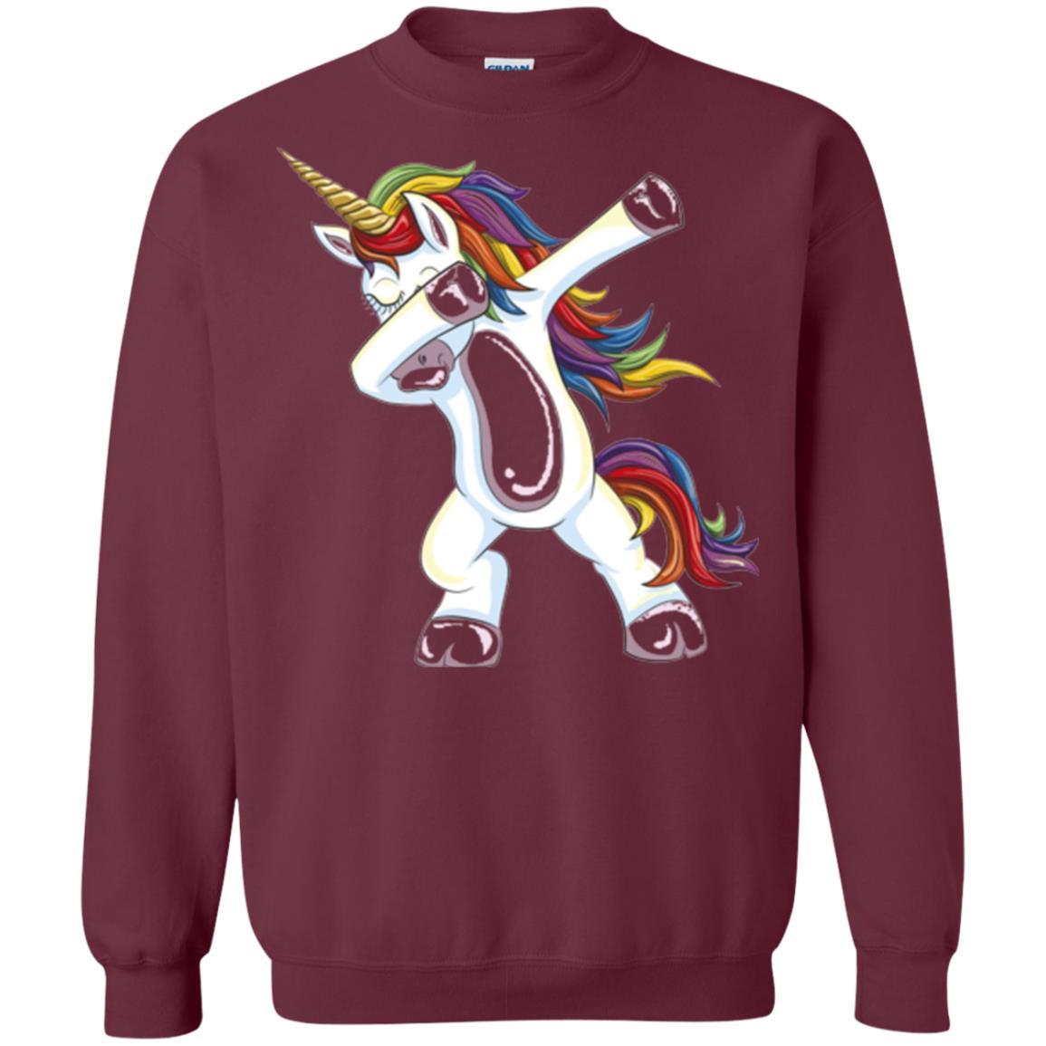 Funny Unicorn T-shirt Dabbing Unicorn T-shirt Maroon