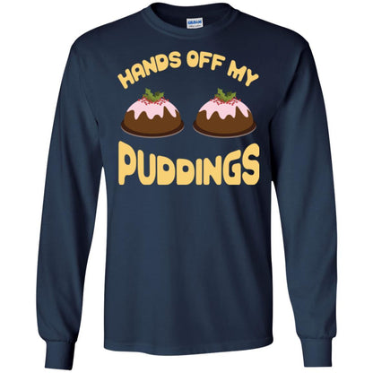 Christmas T-shirt Hands Off My Puddings Navy