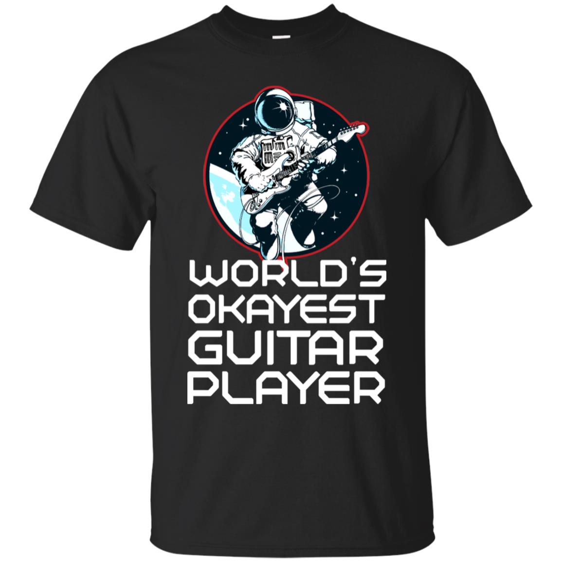 World's Okayest Guitar Player Guitarist Gift Shirt Black