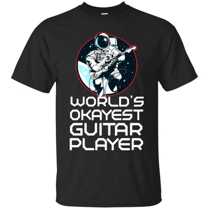 World's Okayest Guitar Player Guitarist Gift Shirt Black