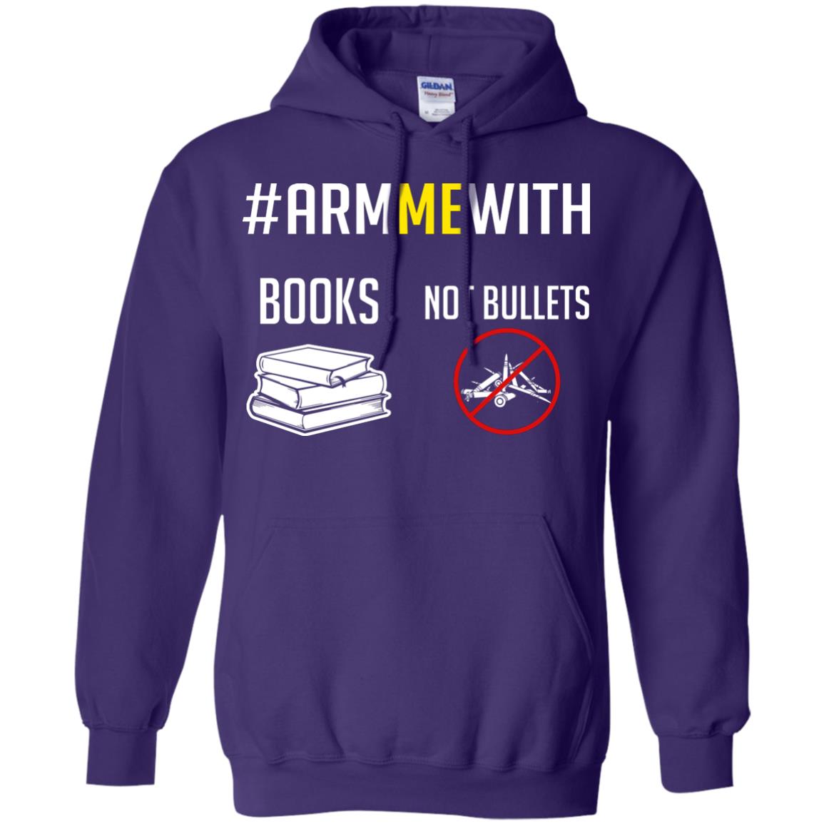 Arm Me With Books Not Bullets Gun Control T-shirt Purple