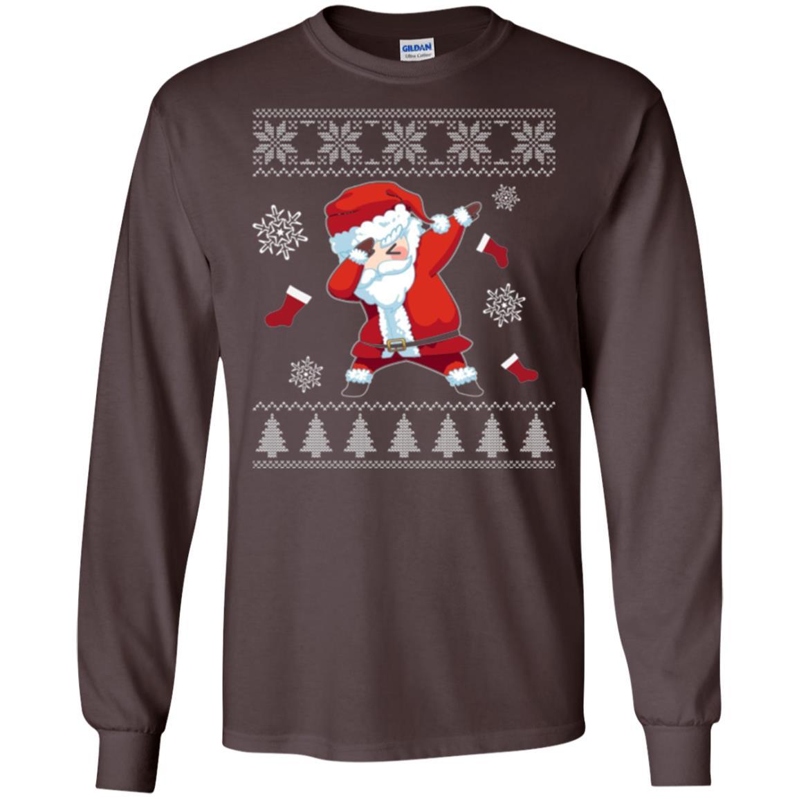 Christmas T-shirt Dabbing Santa Claus Dark Chocolate