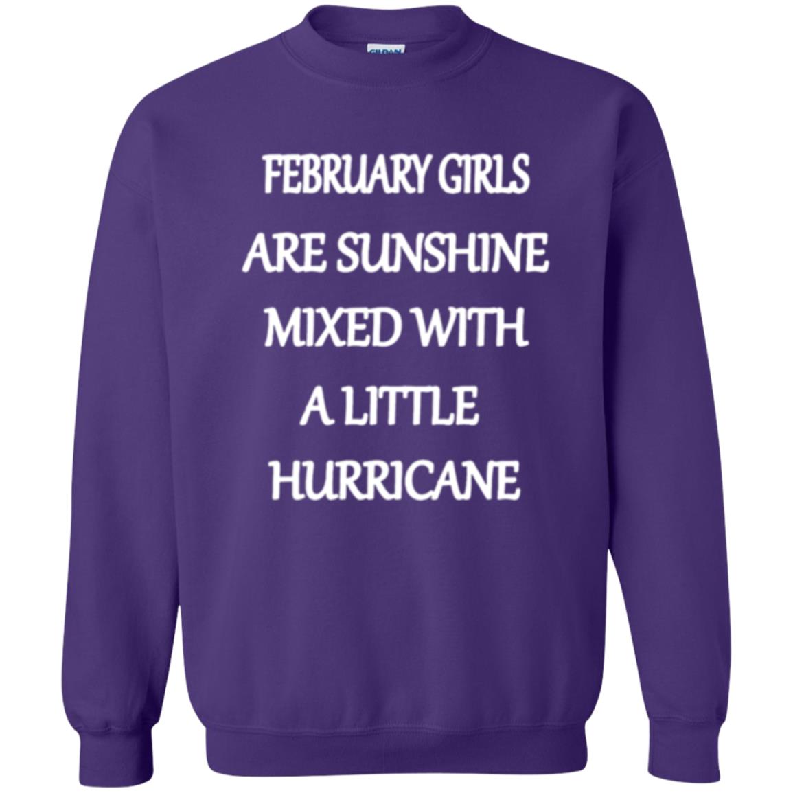 February Girls Are Sunshine Mixed With A Little Hurricane T-shirt Purple
