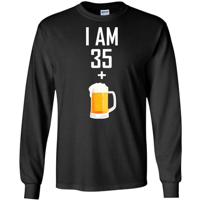 I Am 35 Plus 1 Beer 36th Birthday T-shirt Black