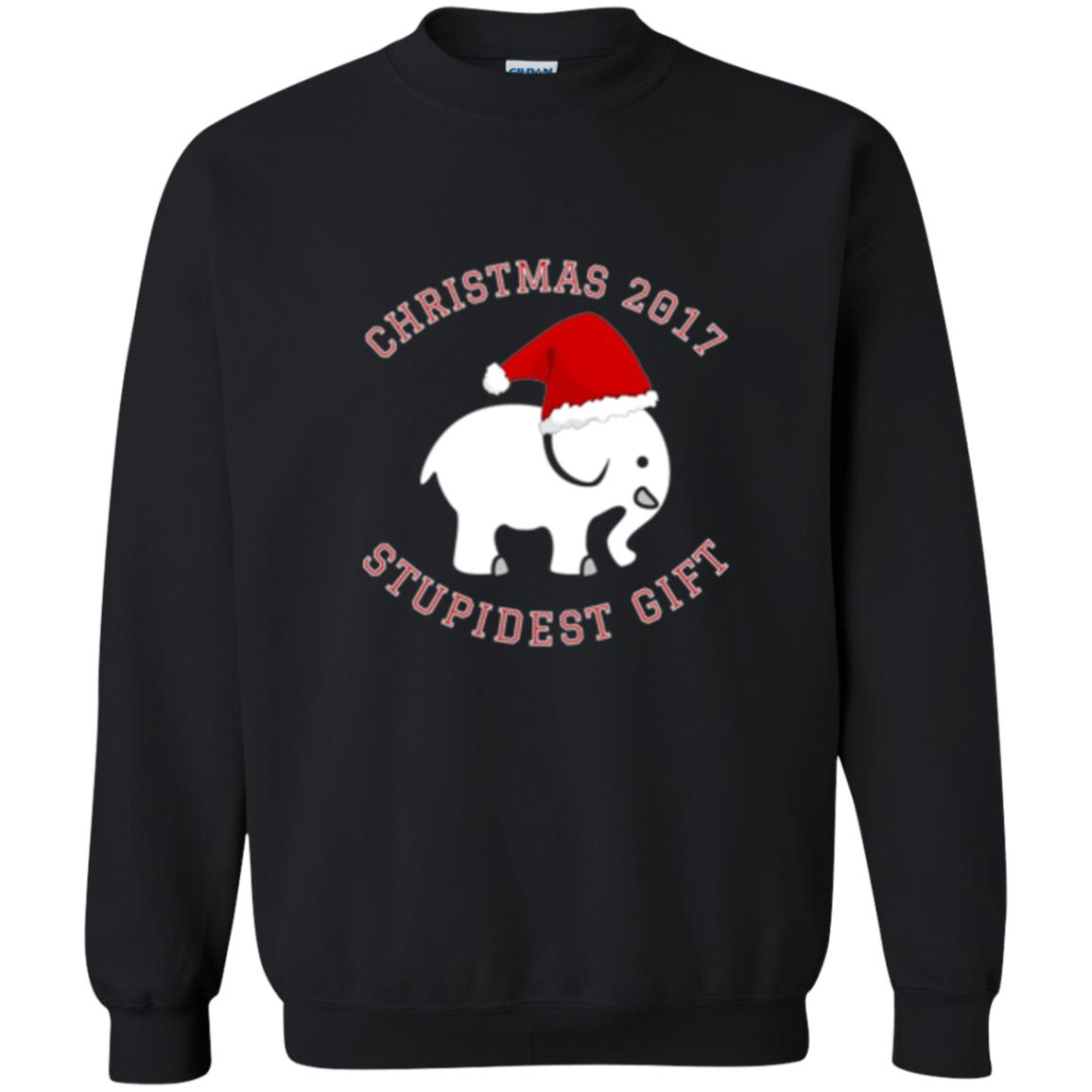 Christmas T-shirt White Elephant Christmas 2017 Stupidest Gift Black