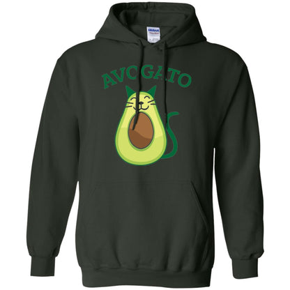Avogato Avocado Cat Kitty Funny Meow T-shirt Forest Green