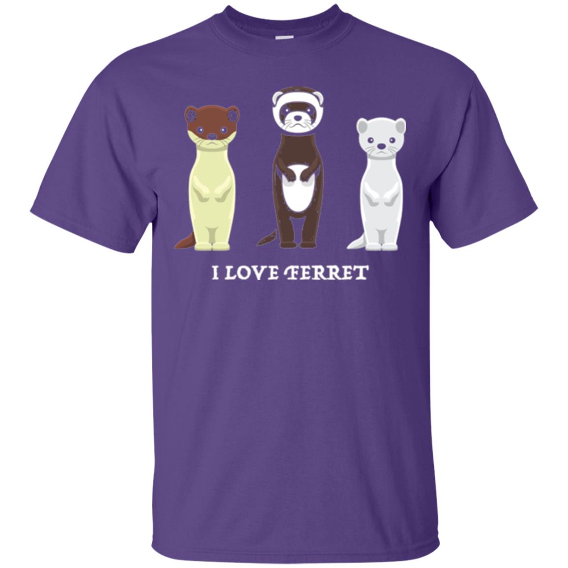 Ferret T-shirt I Love Ferret Purple