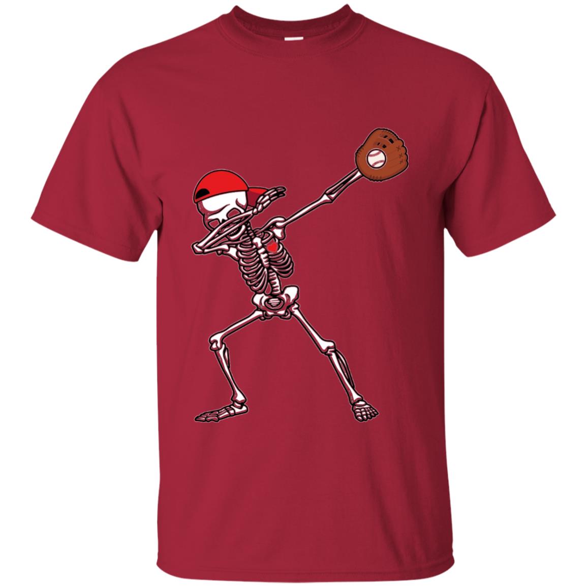 Dabbing Skeleton Baseball Lover T-shirt Cardinal