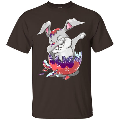 Funny Dabbing Bunny T-shirt For Kids Easter Gift Dark Chocolate