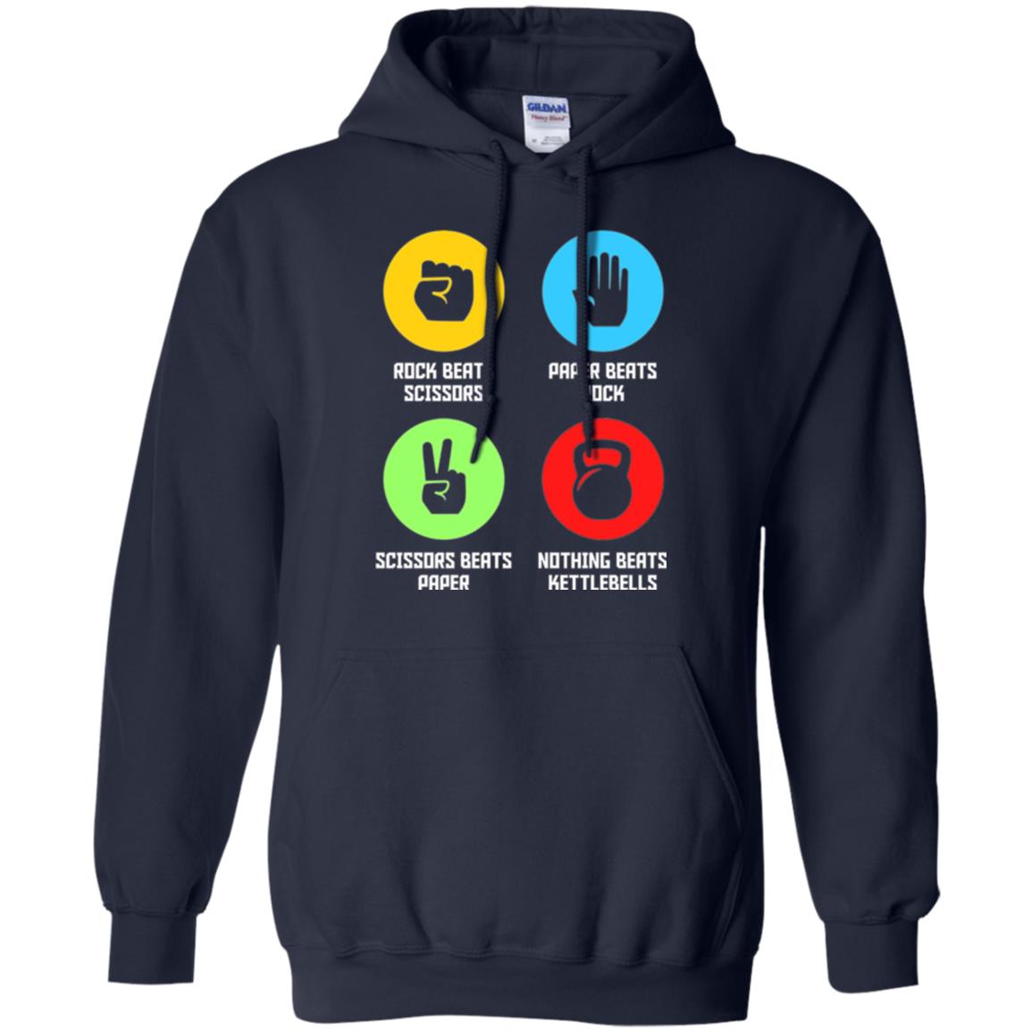 Fitness Gym Sports T-shirt Funny Nothing Beats Kettlebells Navy