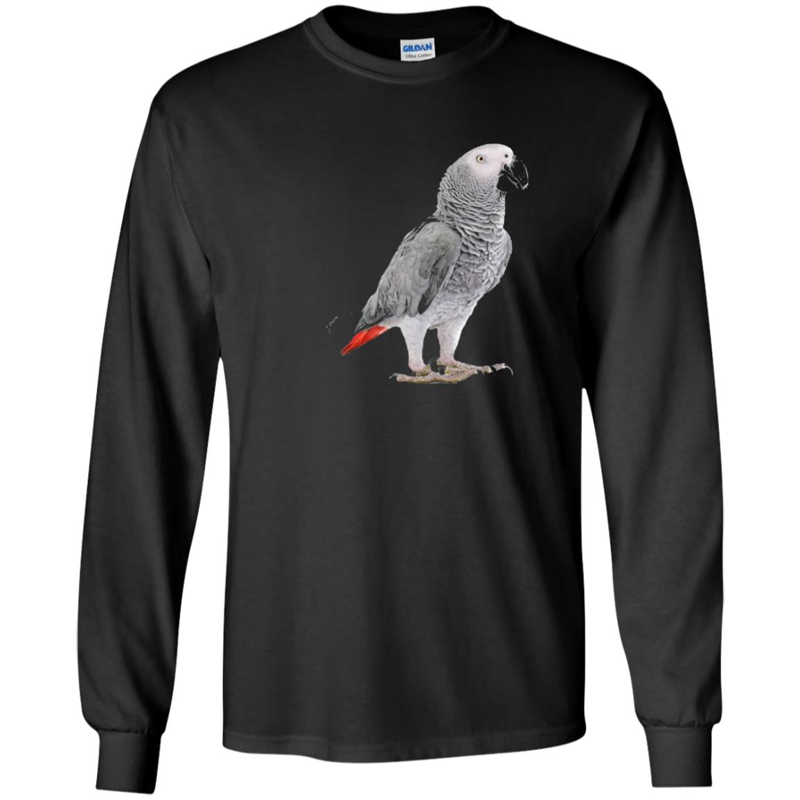 Funny African Grey Parrot Bird T-shirt Black