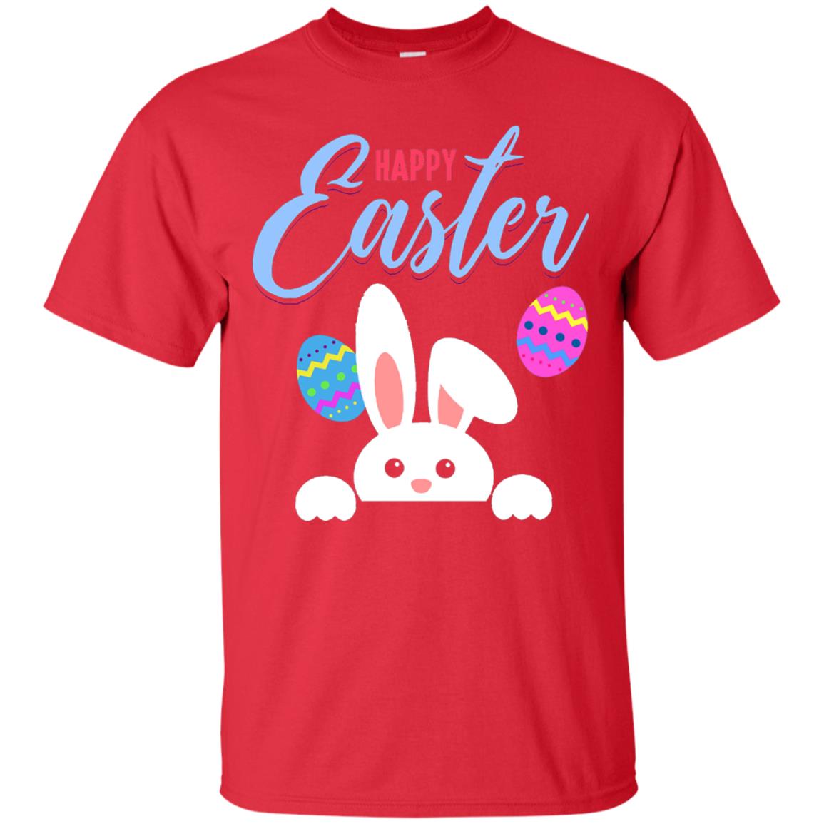 Emoji Bunny Egg Happy Easter Shirt Red