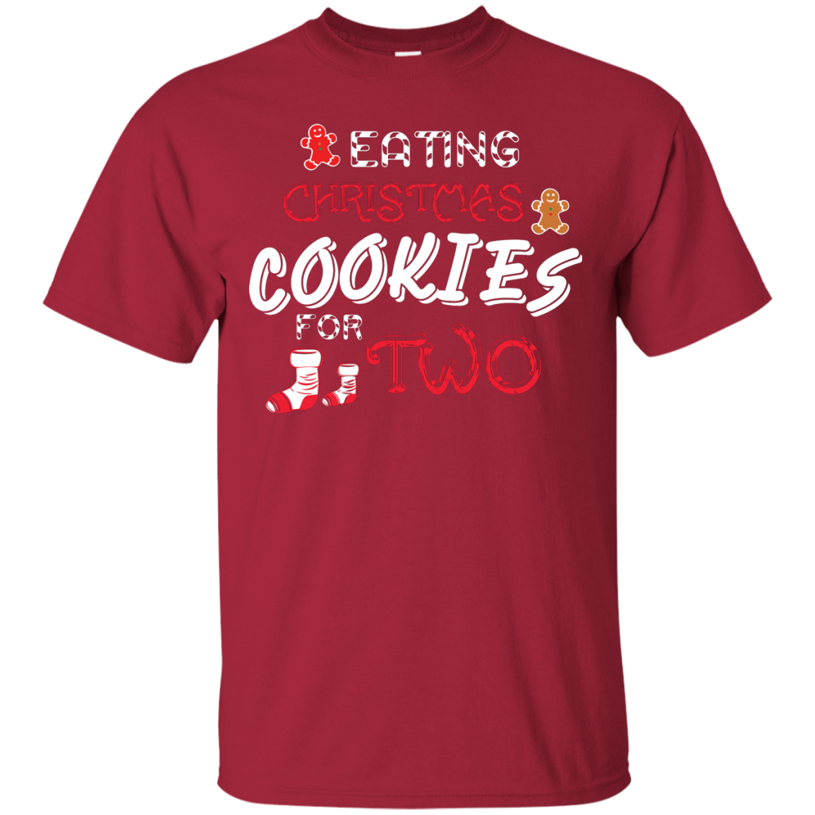 Christmas T-shirt Eating Christmas Cookies For Two Cardinal