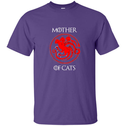 Cat Lovers T-shirt Mother Of Cat Purple