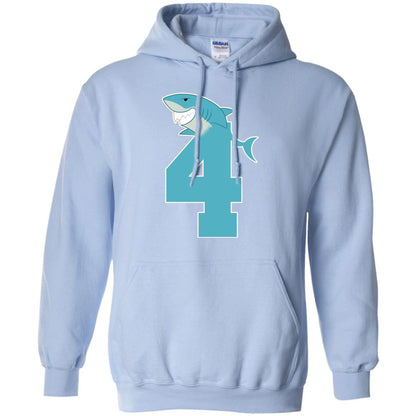 4th Birthday Shark Party Shirt Light Blue