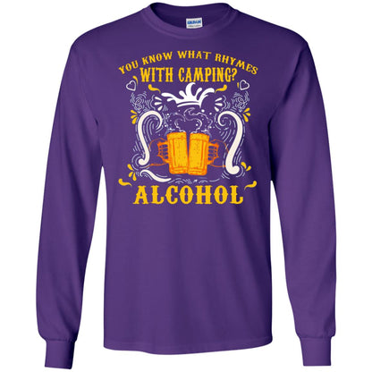 You Know What Rhymes With Camping Alcohol Beer Camping Gift Shirt Purple