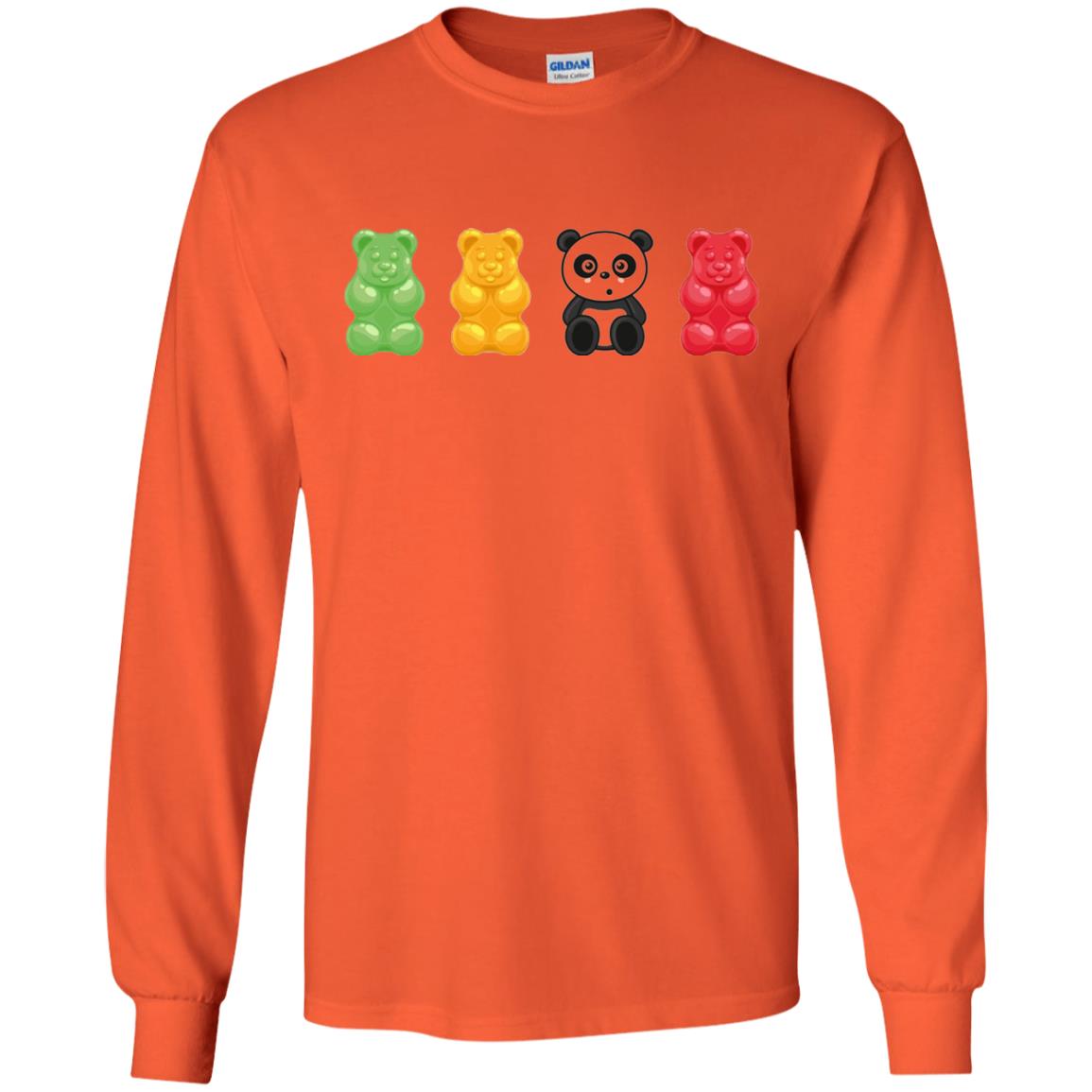 Bear Lover T-shirt Cute Panda Candy Bear Orange