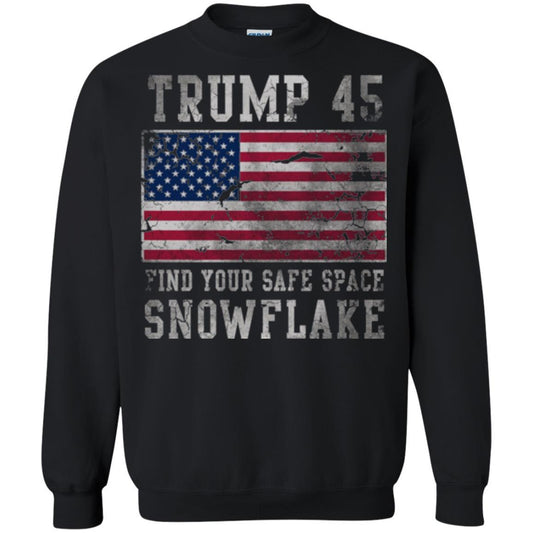 Trump 45 Find Your Safe Space Snowflake T-shirt Black
