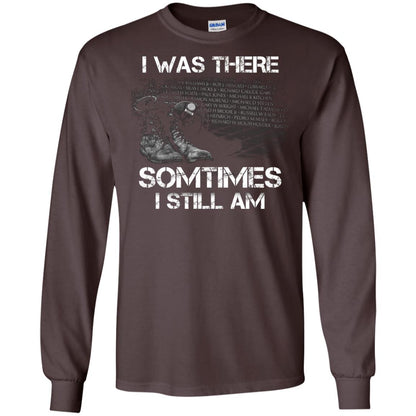 I Was There Sometimes I Still Am Military Shirt Dark Chocolate