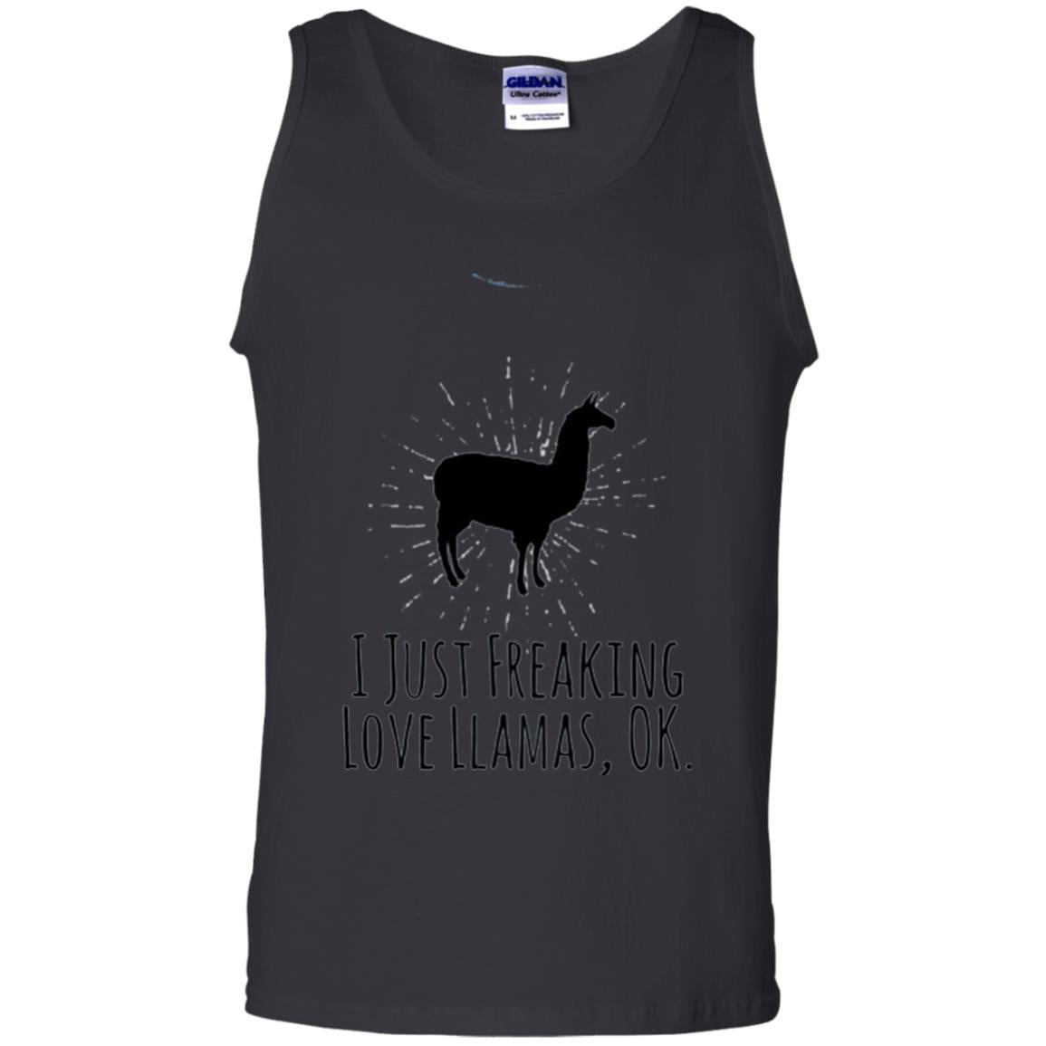 Funny Llama Lovers T-shirt I Just Freaking Love Llamas Ok Black