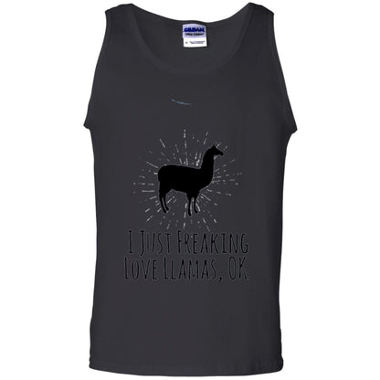 Funny Llama Lovers T-shirt I Just Freaking Love Llamas Ok Black