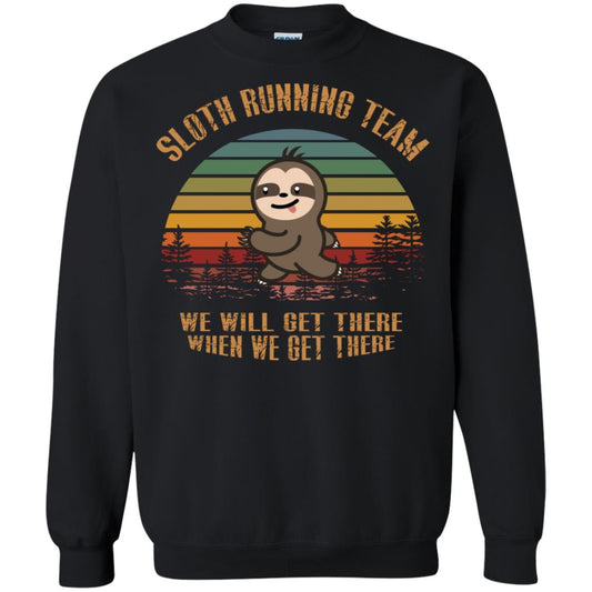 Sloth Running Team We Will Get There When We Get There Shirt Black