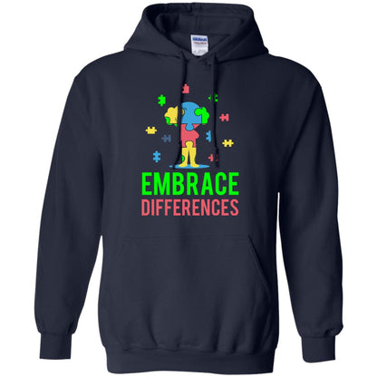 Autism Awareness T-shirt Embrace Differences Navy