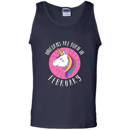 February Birthday T-shirt Unicorns Are Born In February Navy