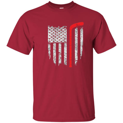 Hockey American Flag Hockey Lover T-shirt Cardinal