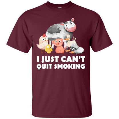 I Just Can_t Quit Smoking Smoke Meats And Bar-b-cue T-shirt Maroon