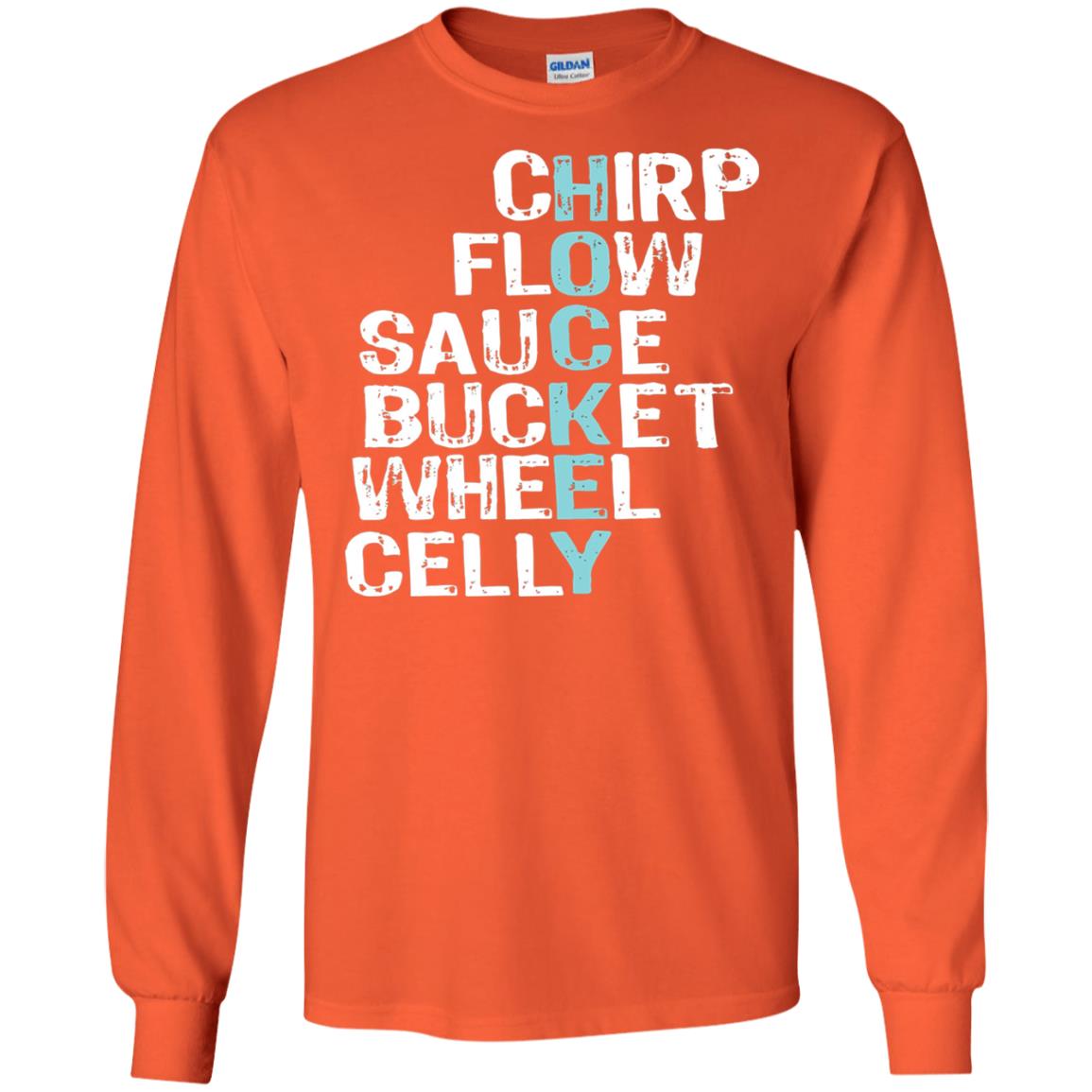Eat Sleep Hockey Flow Celly Sauce Bucket Flow Wheel Shirt Orange