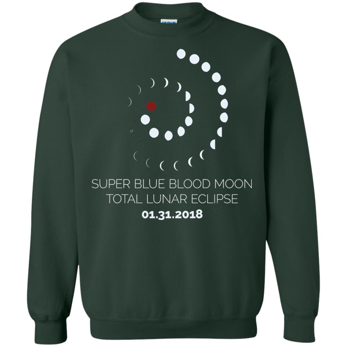 Super Blue Blood Moon Total Lunar Eclipse 2018 T-shirt Forest Green