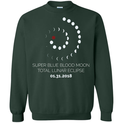 Super Blue Blood Moon Total Lunar Eclipse 2018 T-shirt Forest Green