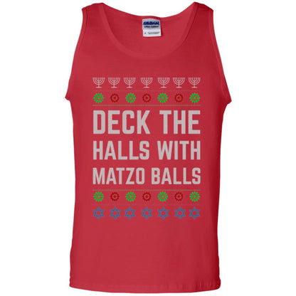 Christmas T-shirt Deck The Halls With Matzo Balls Red