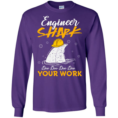 Engineer Shark Doo Doo Doo Your Work Engineering Shark Gift Shirt For Mens Or Womens Purple