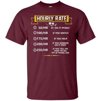 Hvac Tech Hourly Rate T-shirt New Version Maroon