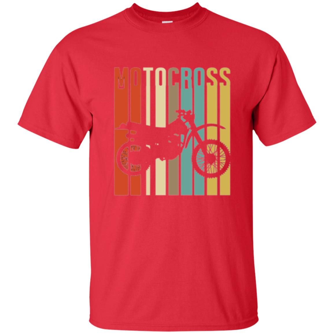 Dirt Bike Silhouette T-shirt Cool Vintage Motocross Red