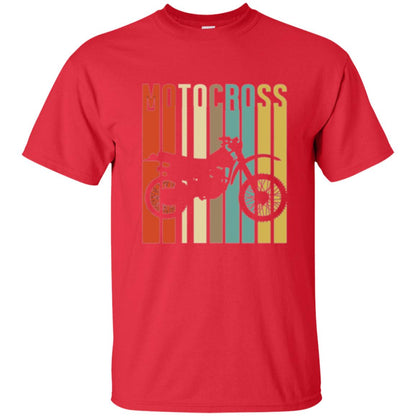Dirt Bike Silhouette T-shirt Cool Vintage Motocross Red