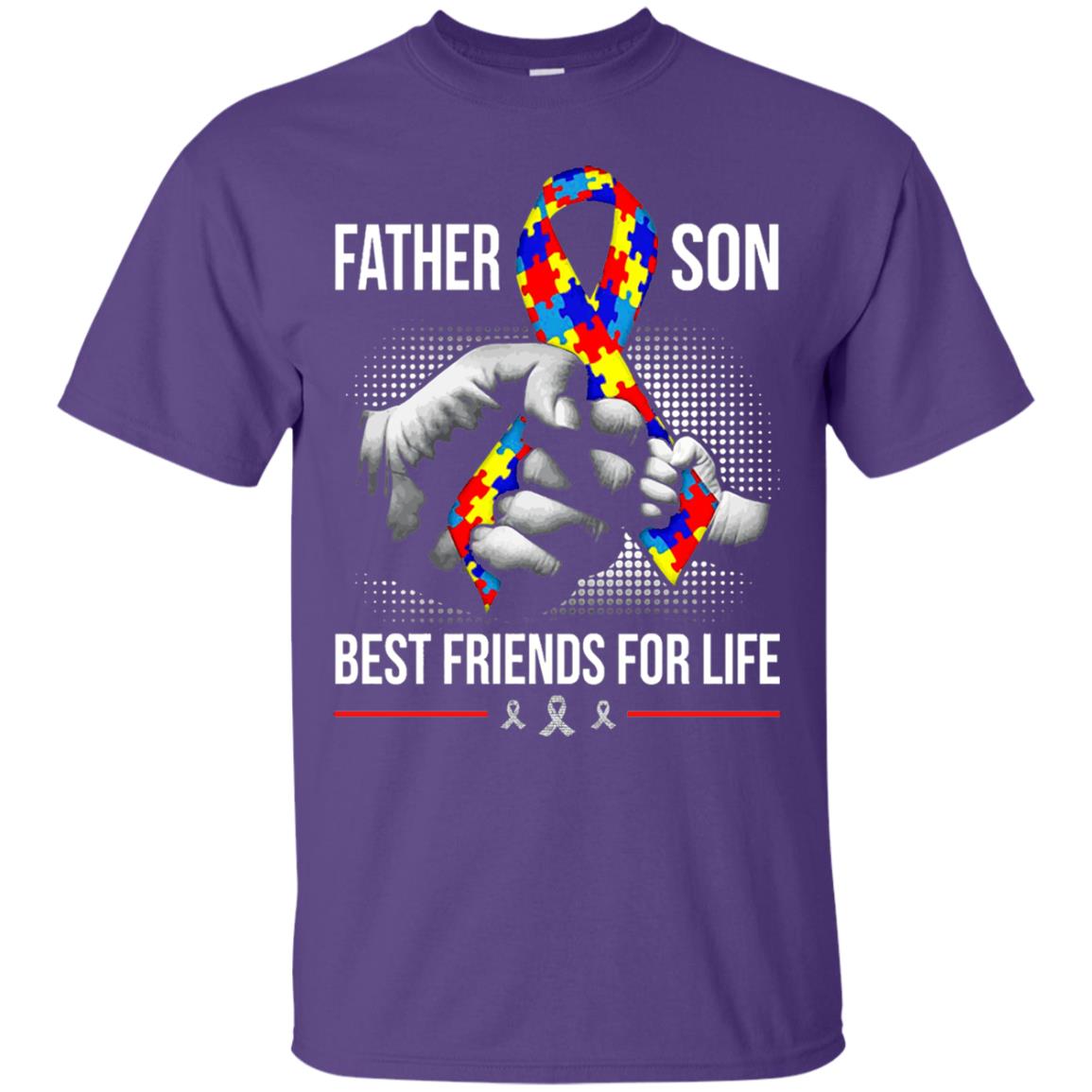 Father And Son Best Friends For Life Autism Awareness T-shirt Purple